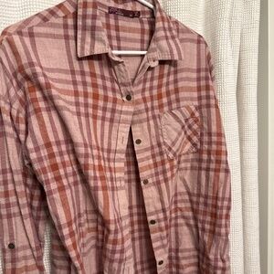 Prana organic cotton and polyester flannel button down
